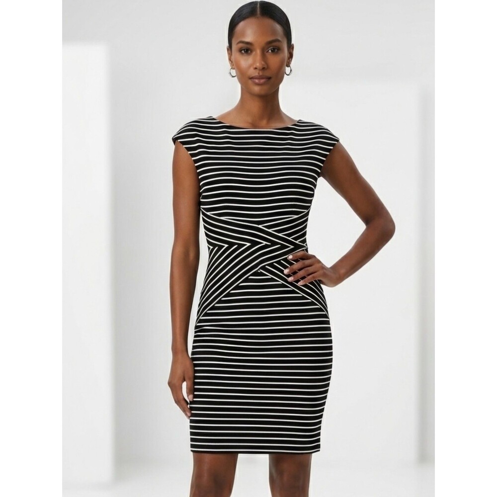 White House Black Market Striped Sheath Dress - Size 10